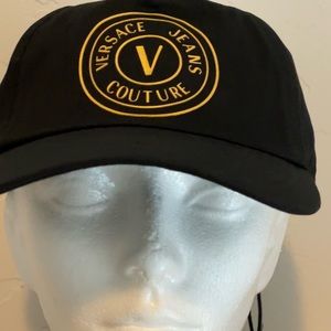 Versace Black V-Emblem Cap NWT
